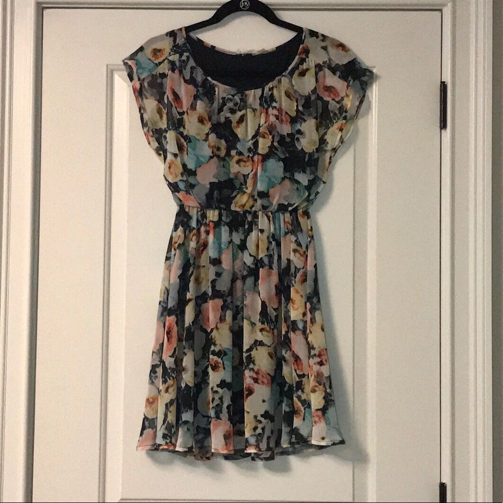 Silk chiffon floral dress